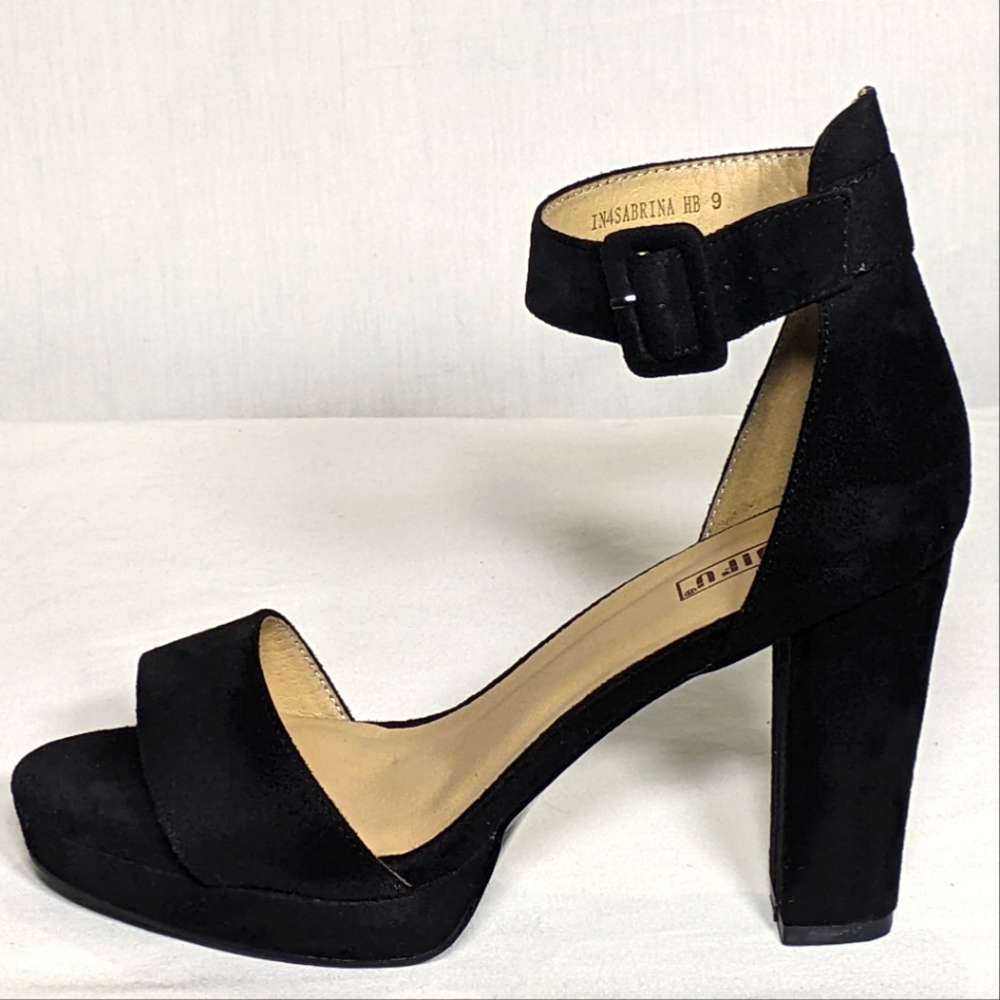 NEW IDIFU Womens IN4 Sabrina Platform Chunky High Heels Sz 9 black